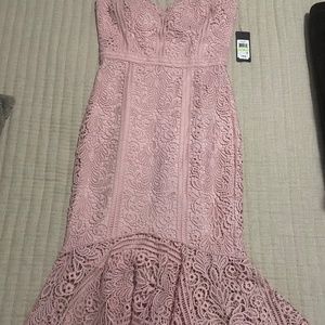 Guess Pink Scalloped MIDI dress